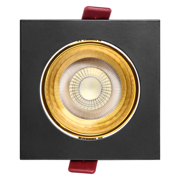 FONDI SC decorative frame for spotlight, MR16/GU10 max. 50W, square, fixed, aluminium, black-gold